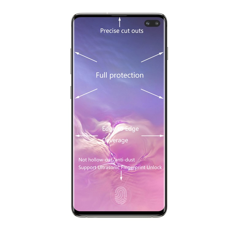 HAT PRINCE 0.26mm 9H 3D Arc Edge Full Size Tempered Glass Screen Film (Fingerprint Unlock) for Samsung Galaxy S10 Plus - Black-3