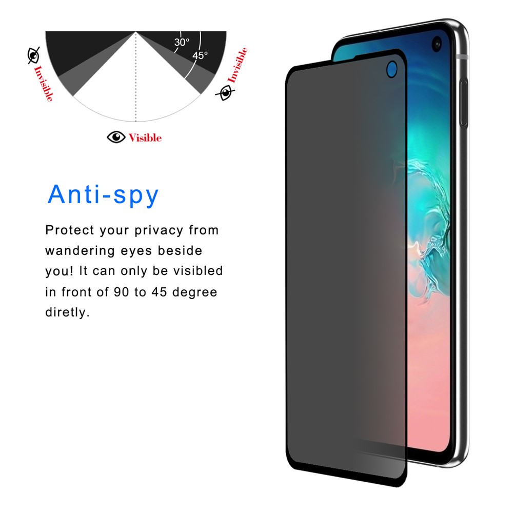 HAT PRINCE 0.26mm 9H 2.5D Privacy Protection Full Screen Tempered Glass Guard Film for Samsung Galaxy S10e-3