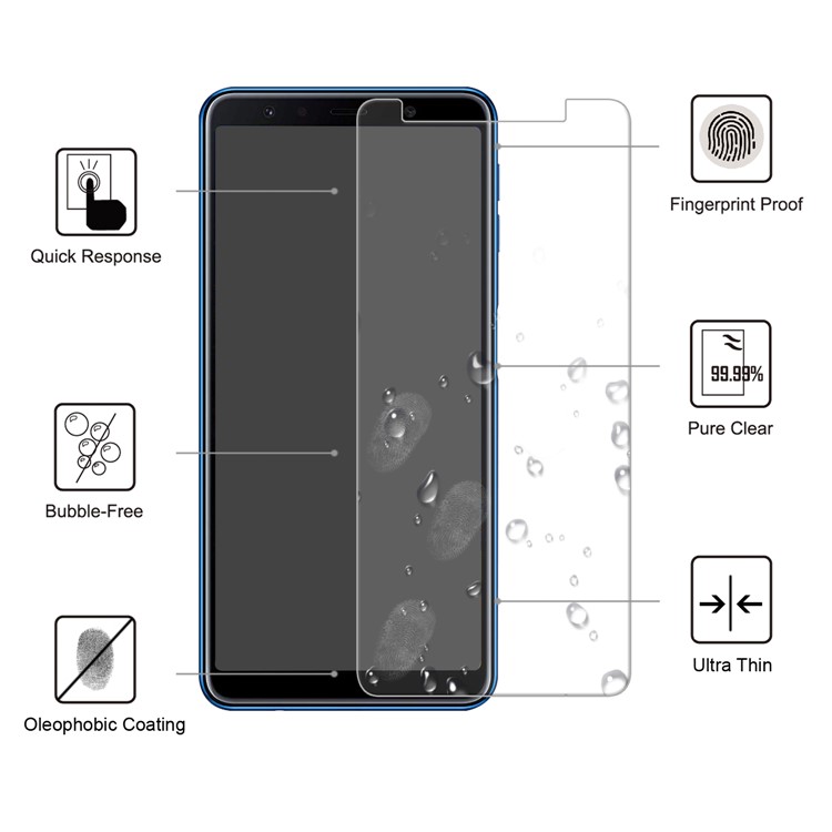 0.25mm Arc Edge 9H Tempered Glass Protector Anti-explosion for Samsung Galaxy A7 (2018)-2