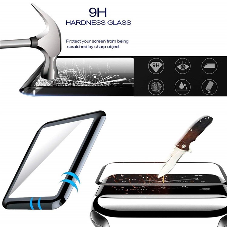 2Pcs/Set 3D Full Coverage Tempered Glass Screen Protector for Apple Watch Series 3 2 1 38mm-3
