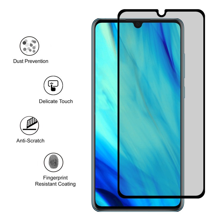 HAT PRINCE for Huawei P30 0.26mm 9H 2.5D Privacy Protection Full Screen Tempered Glass Protector Film-2