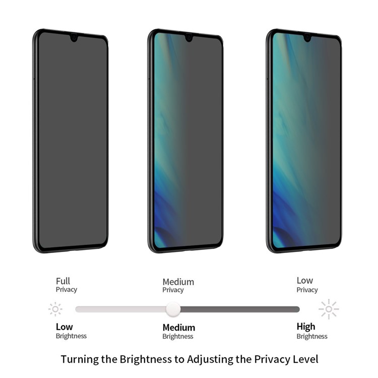 HAT PRINCE for Huawei P30 0.26mm 9H 2.5D Privacy Protection Full Screen Tempered Glass Protector Film-4