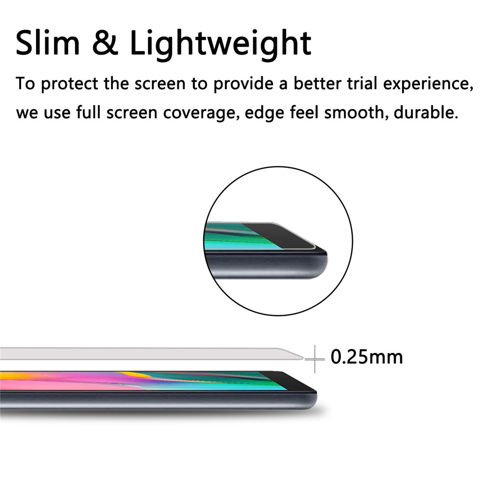 0.25mm Arc Edge 9h Couvre-écran Couvre Verre Trempé Bouclier Pour Samsung Galaxy Tab A 10.1 (2019) SM-T515