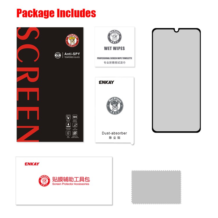 HAT PRINCE for Xiaomi Mi 9 SE 9H 2.5D Privacy Protection Full Screen Tempered Glass Protection Film 0.26mm-7