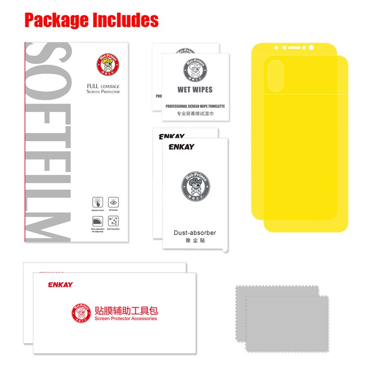HAT PRINCE 3D Cobertura Completa Frente + Filme De Volta Capa Protetora De Tela Suave Para O Iphone XS / X-8