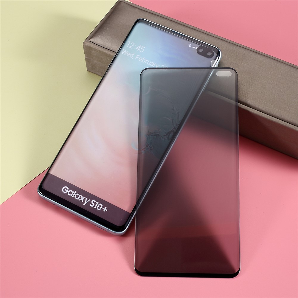 Anti-peep Curved Full Coverage Tempered Glass Screen Protector (Support Ultrasonic Fingerprint Unlock) for Samsung Galaxy S10 Plus-1
