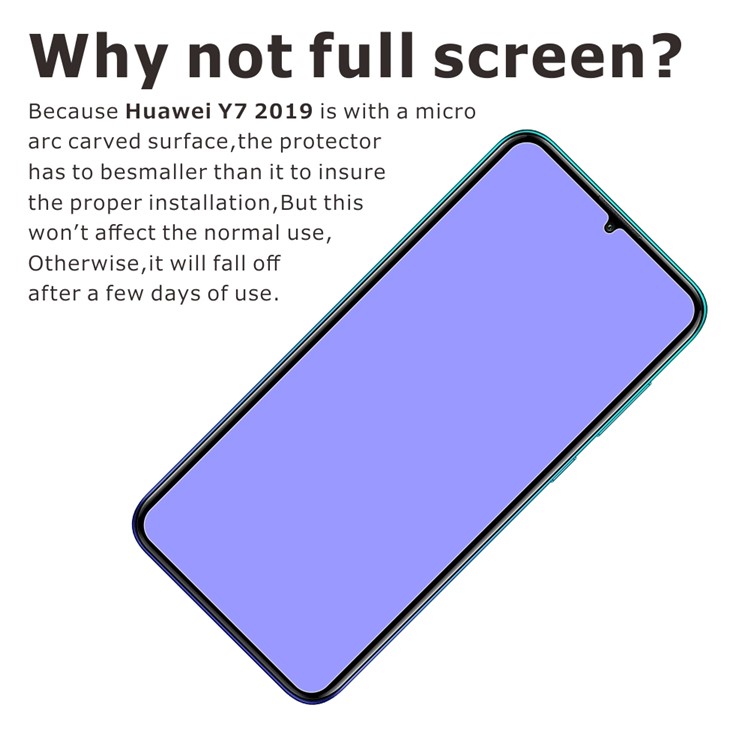 2Pcs/Set ITIETIE 2.5D 9H Tempered Glass Screen Film for Huawei Y7 (2019)-7