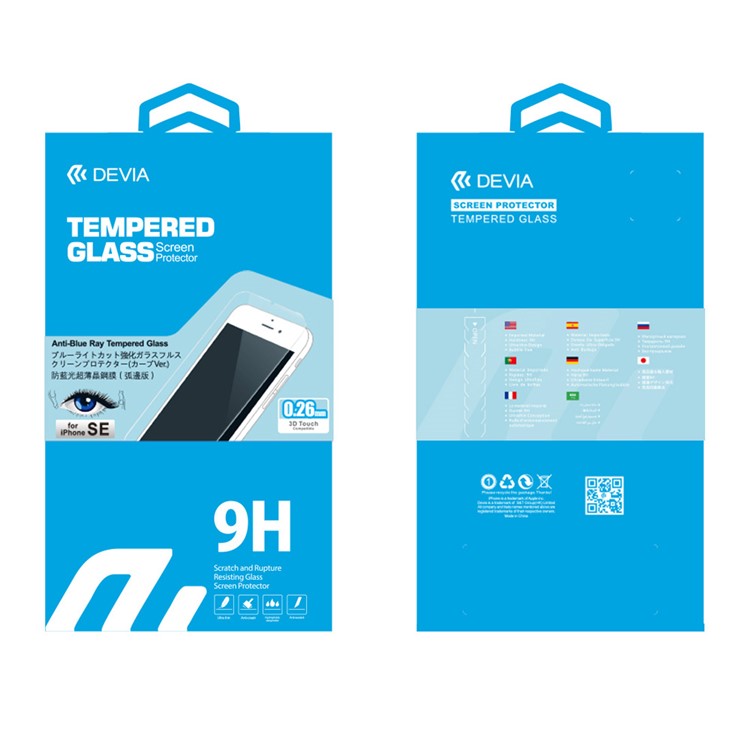 DEVIA for iPhone SE /5s/5 9H 2.5D Ultra-thin Anti-blue-ray Tempered Glass Screen Film-9
