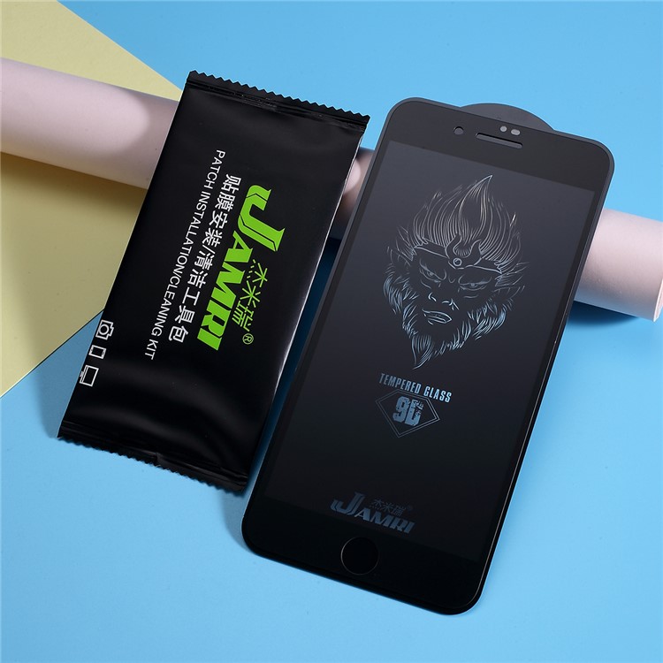 JAMRI Matte Anti-fingerprint Tempered Glass Full Screen Protector Film for Phone 7 Plus/8 Plus - Black-4