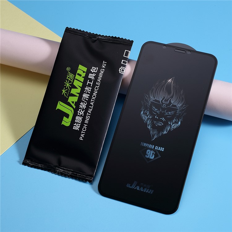 JAMRI 9D Matte Anti-fingerprint Full Size Tempered Glass Screen Protector for iPhone XS/X - Black-4