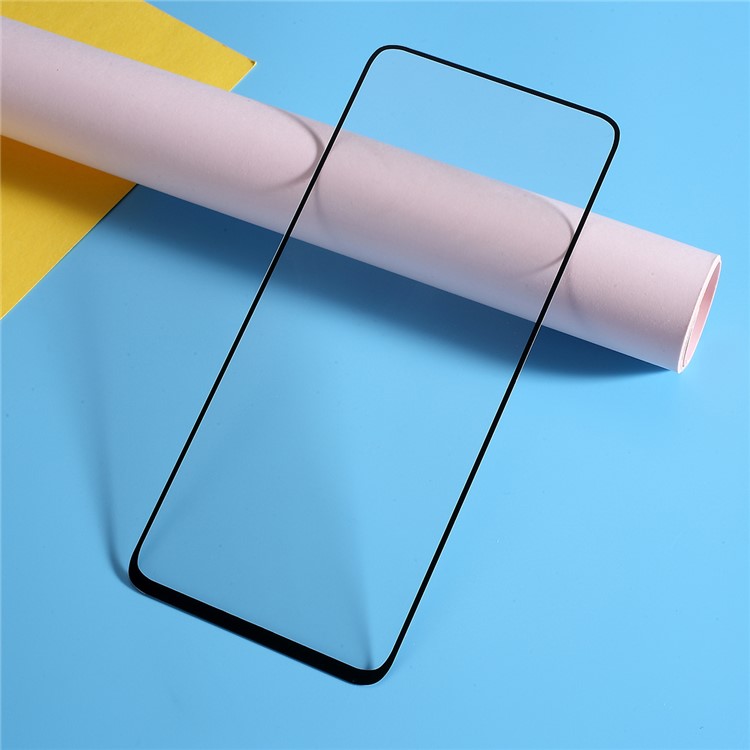 Complete Coverage Silk Print Tempered Glass Screen Guard Film for Samsung Galaxy A80/A90 - Black-1