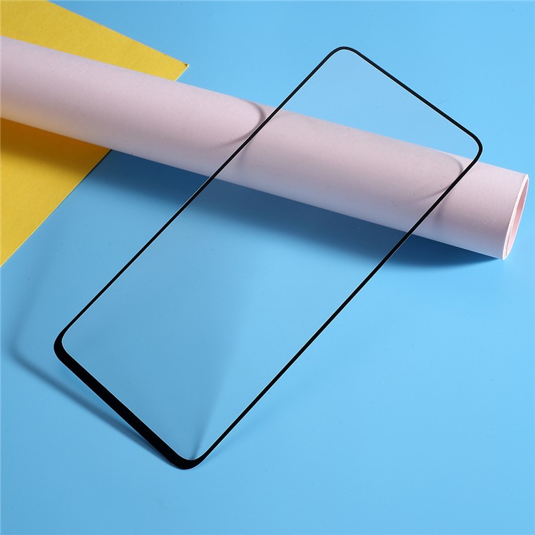 Complete Coverage Silk Print Tempered Glass Screen Guard Film for Samsung Galaxy A80/A90 - Black-4