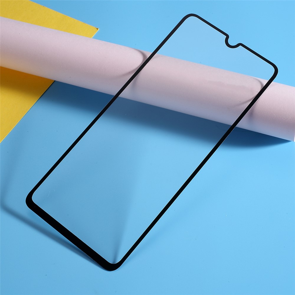 9H Curved Full Size Silk Print Tempered Glass Screen Protector for Samsung Galaxy A70 - Black-4