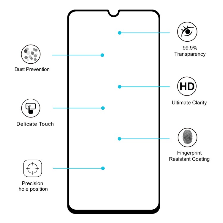 HAT PRINCE for Samsung Galaxy A40 Full Glue Full Size 0.26mm 9H 2.5D Arc Edge Tempered Glass Screen Protector-4