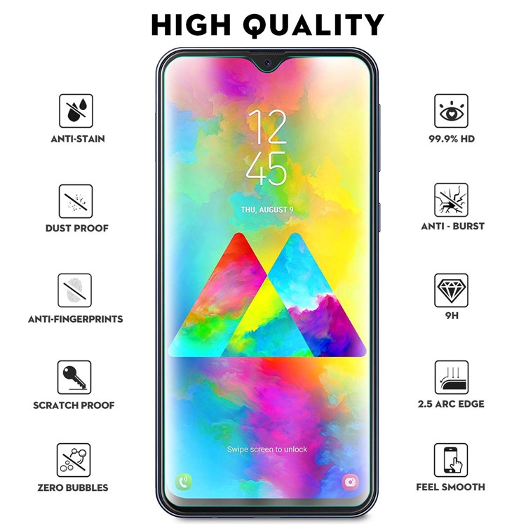 0.25D Arc Edge Tempered Glass Screen Phone Film for Samsung Galaxy M20-3