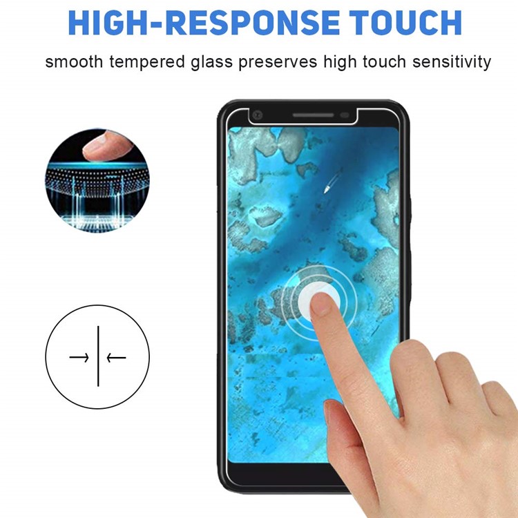 2Pcs/Set 0.25mm 9H Tempered Glass Screen Protective Cover (Arc Edge) for Google Pixel 3a-2