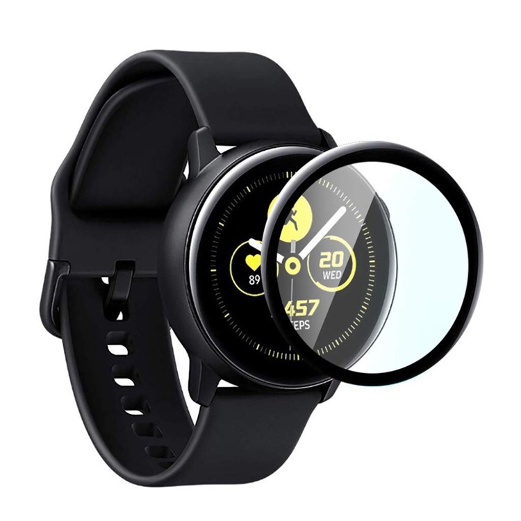 2pcs / Set 3d Anti-dactilar Huella De Huellas De Huellas Protectoras De Cristal Templado Para Samsung Galaxy Watch Active