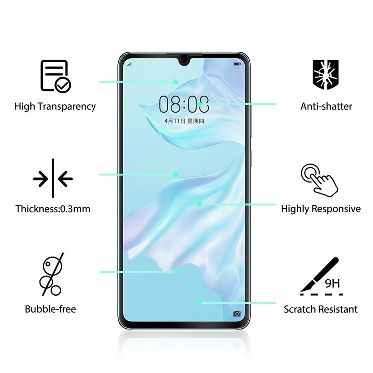 Ultra Clear 3D Tempered Glass Full Screen Protector Film for Huawei P30-2