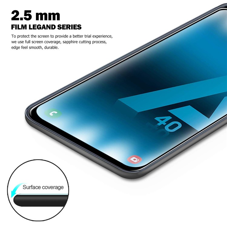 Ultra Clear 3D Tempered Glass Full Screen Protector Guard for Samsung Galaxy A40-2