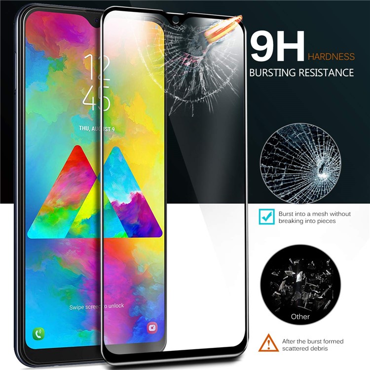 Ultra Clear 3D Tempered Glass Full Screen Protector Guard for Samsung Galaxy M20-3