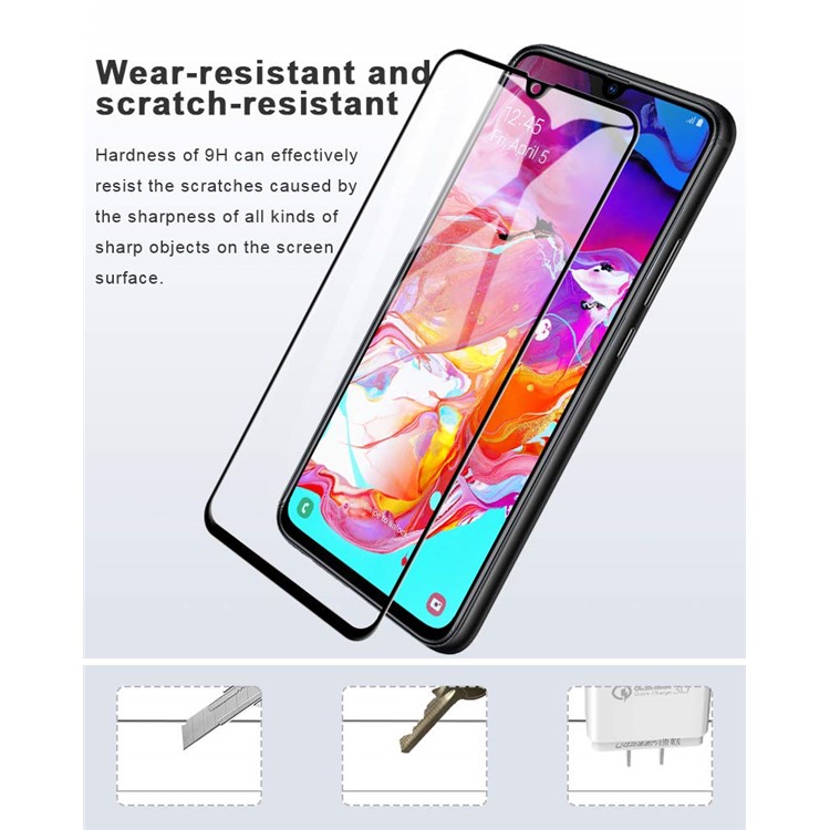 Ultra Clear 3D Tempered Glass Full Screen Protector Cover for Samsung Galaxy A70-2