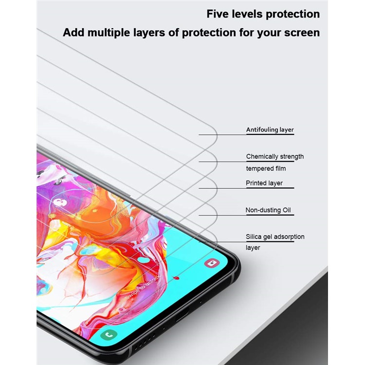 Ultra Clear 3D Tempered Glass Full Screen Protector Cover for Samsung Galaxy A70-3