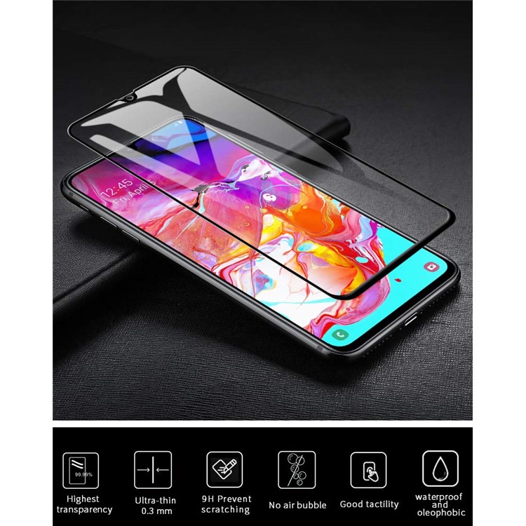 Ultra Clear 3D Tempered Glass Full Screen Protector Cover for Samsung Galaxy A70-4