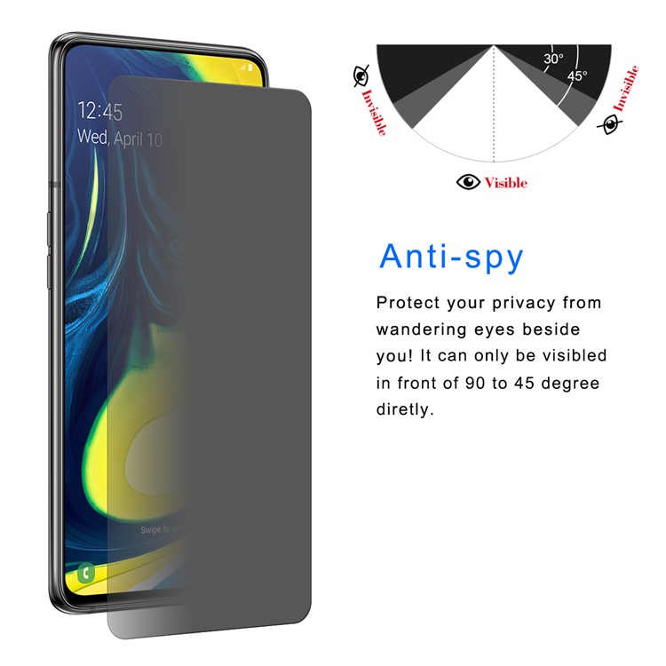 HAT PRINCE for Samsung Galaxy A90 / A80 0.26mm 9H 2.5D Privacy Protection Tempered Glass Protector-3