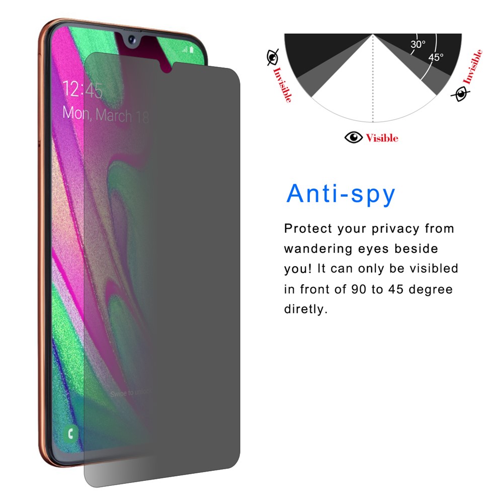 HAT PRINCE for Samsung Galaxy A40 0.26mm 9H 2.5D Privacy Protection Tempered Glass Protector-3