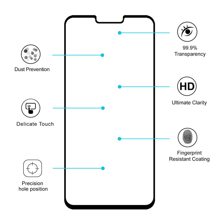 HAT PRINCE for LG G8 ThinQ Full Glue Full Size 0.26mm 9H 2.5D Arc Edge Tempered Glass Screen Protector-4