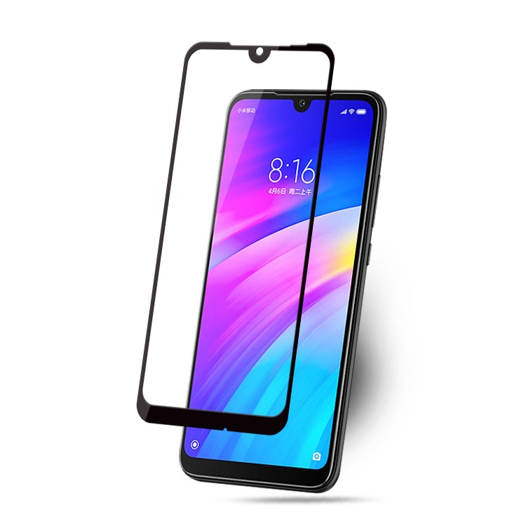 AMORUS Full Glue Silk Printing Tempered Glass Full Screen Protector Film for Xiaomi Redmi 7/Redmi Y3-4