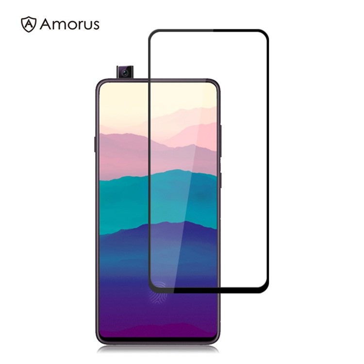 AMORUS Full Glue Silk Printing Tempered Glass Full Screen Protective Film for Samsung Galaxy A90-1