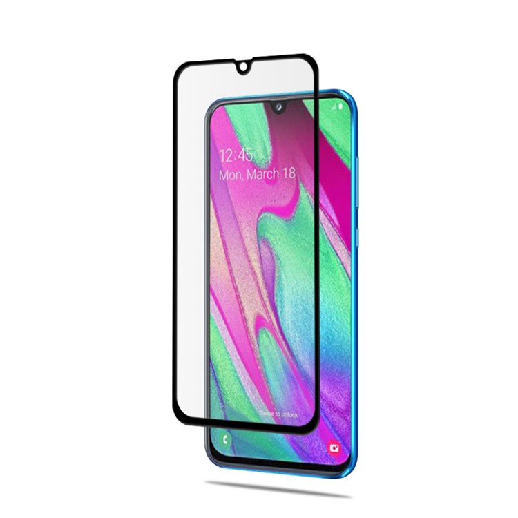 AMORUS Full Glue Silk Printing Tempered Glass Full Screen Protector for Samsung Galaxy A40-2