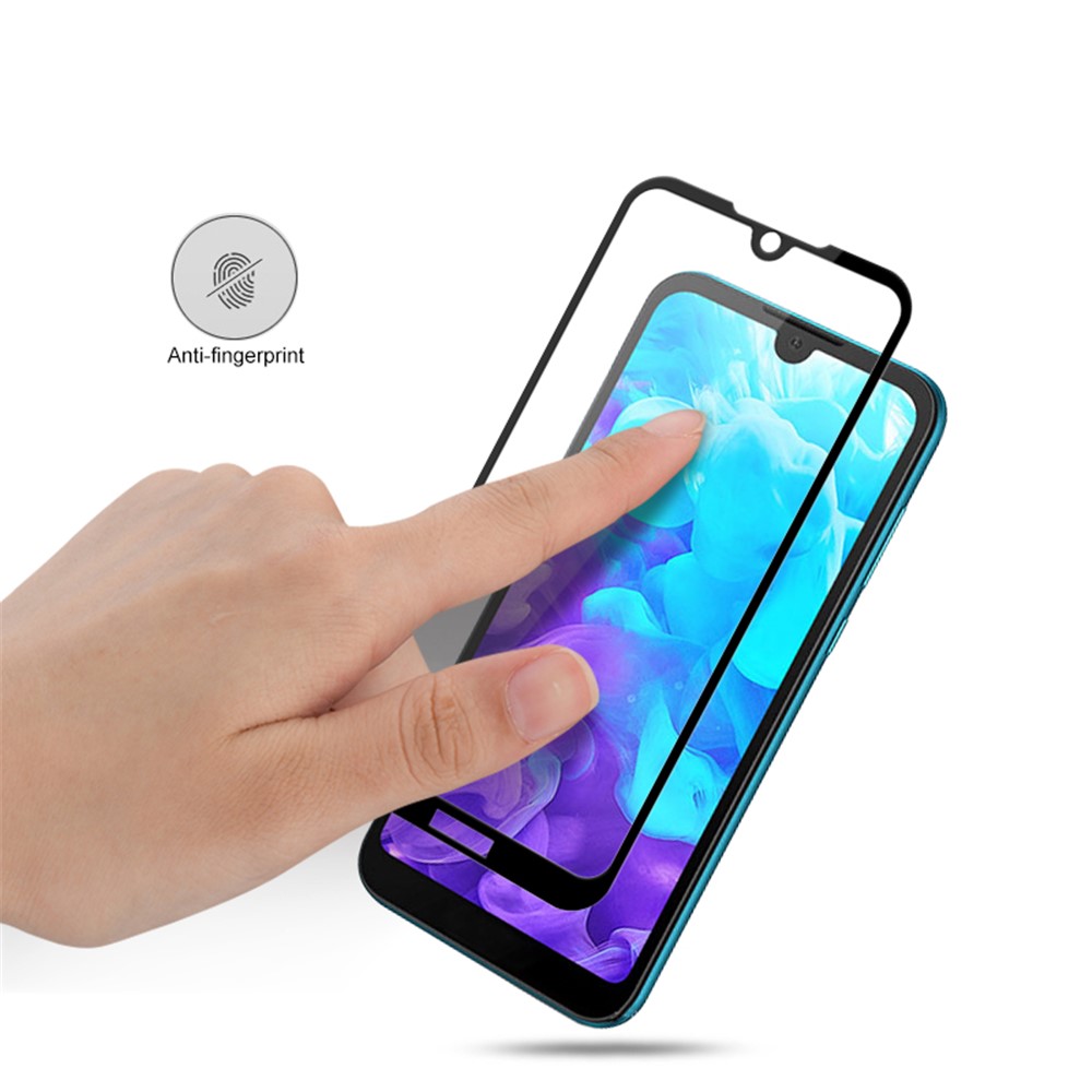 AMORUS Full Glue Silk Printing Tempered Glass Full Screen Protector for Huawei Y5 (2019) / Honor 8S-3