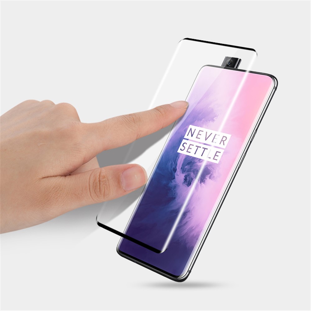 Amorus Plein Écran 3D Curbe Complet de Colle Complète Bouclier de Protecteur en Verre Trempé Anti-explosion Pour OnePlus 7 Pro / 7t Pro