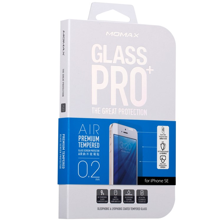 MOMAX for iPhone SE/5s/5c/5 0.2mm Glass Pro+ AIR Nanometer Tempered Glass Screen Protector-8