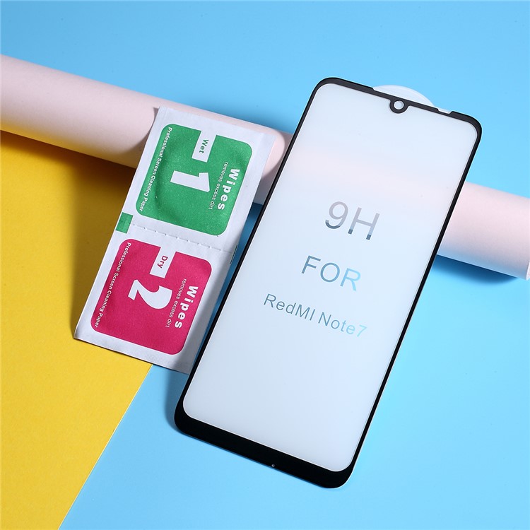 5D Full Screen Silk Printing Tempered Glass Shield for Xiaomi Redmi Note 7S / Note 7 / Note 7 Pro (India) - Black-3