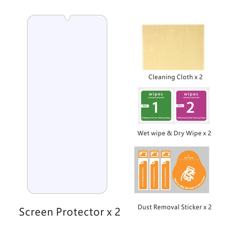 ITIETIE 2Pcs/Set 2.5D 9H Tempered Glass Screen Protectors for Samsung Galaxy A20e-10