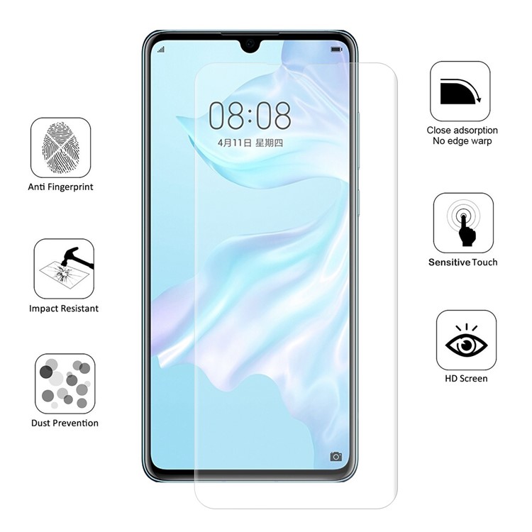 HAT PRINCE 3D Cobertura Completa Frente + Filme De Volta Suave Protetor De Tela Para Huawei P30-6