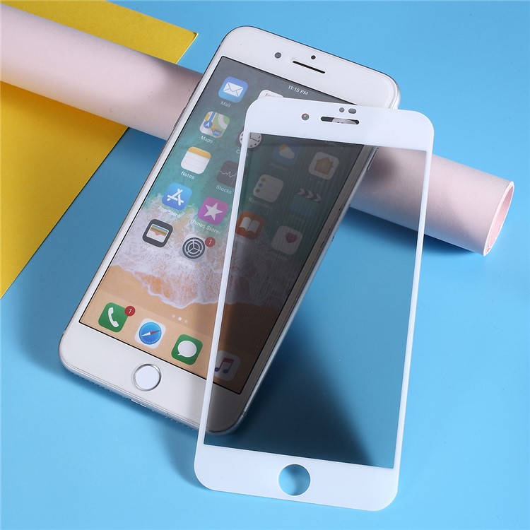 5D Anti-peep Cobertura de Tela Completa Filme de Protetor de Vidro Temperado Para Iphone 7 Plus / Iphone 8 Plus - Branco