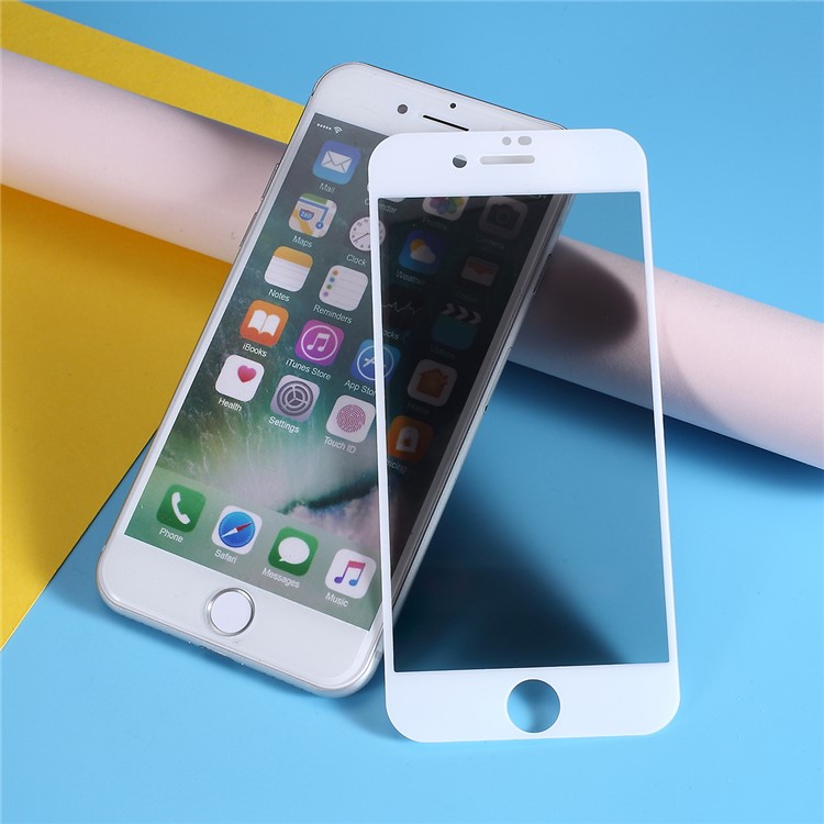 5D Anti-peep Full Screen Coverage Tempered Glass Protector Film for iPhone 8 /7 - White-1