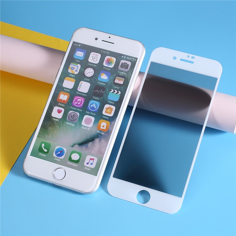 5D Anti-peep Full Screen Coverage Tempered Glass Protector Film for iPhone 8 /7 - White-2