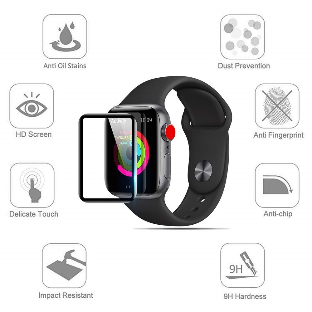 Pellicola Di Copertura A Schermo Intero In Colla Full A Vista 3D Per Apple Watch Series 4 40mm