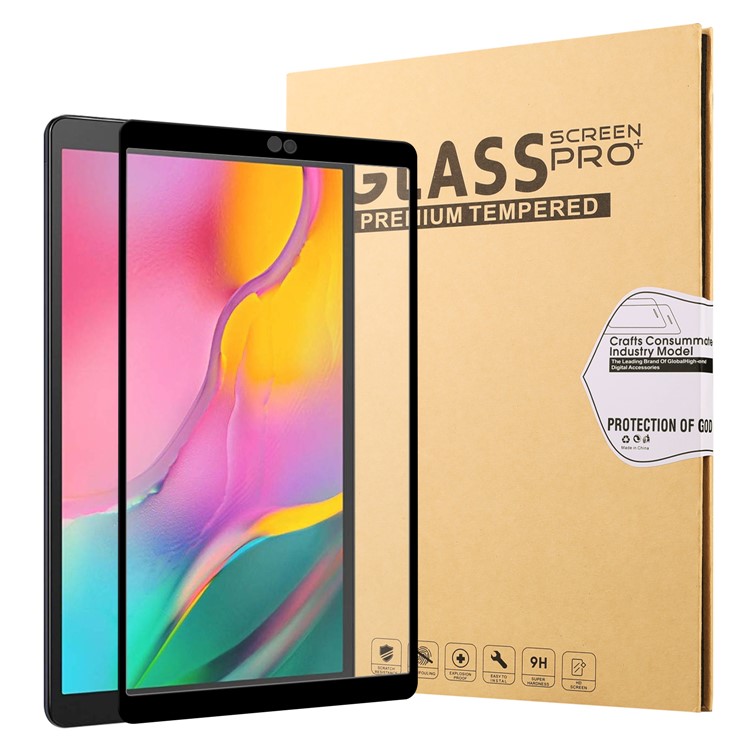 Full Screen Coverage Silk Printing Tempered Glass Protector Film for Samsung Galaxy Tab A 10.1 (2019)-1