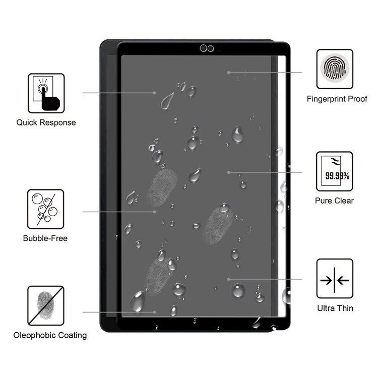 Full Screen Coverage Silk Printing Tempered Glass Protector Film for Samsung Galaxy Tab A 10.1 (2019)-2