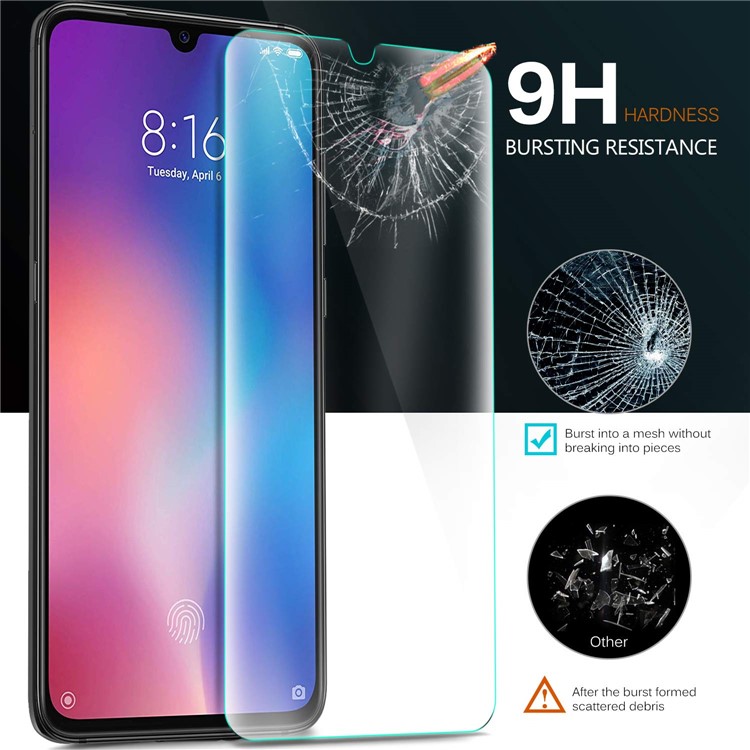 0.25mm Arc Edge Anti-explosion 9H Tempered Glass Shield for Xiaomi Mi 9-4