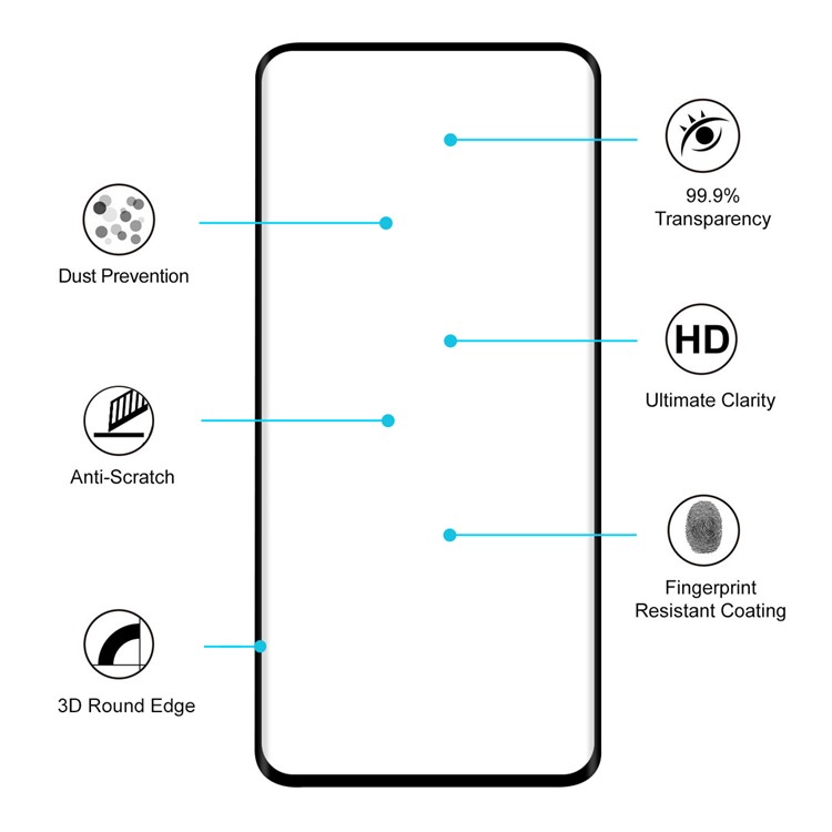 HAT PRINCE 3D 0.26mm 9H Full Covering Tempered Glass Film for OnePlus 7 Pro / 7T Pro - Black-4