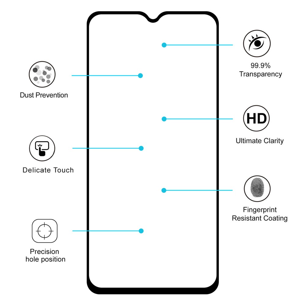 HAT PRINCE 0.26mm 9 H 2.5D Arco Borda À Prova De Explosão De Vidro Temperado Filmes De Proteção De Tela Para Oneplus 7 / 6T-7