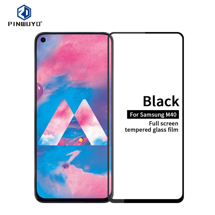 PINWUYO Anti-explosion Tempered Glass Full Screen Coverage Film Protector for Samsung Galaxy M40-1