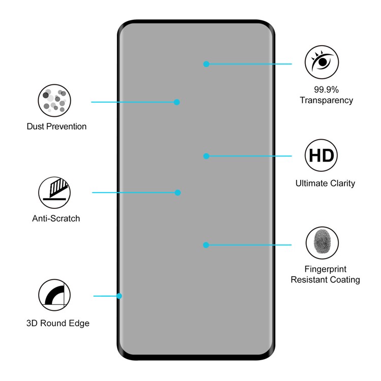 HAT PRINCE 3D 0.26mm 9H Full Covering Tempered Glass Film for OnePlus 7 Pro-5